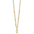 14K Polished Fancy Two-Strand Link Necklace