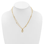 14K Polished Fancy Two-Strand Link Necklace