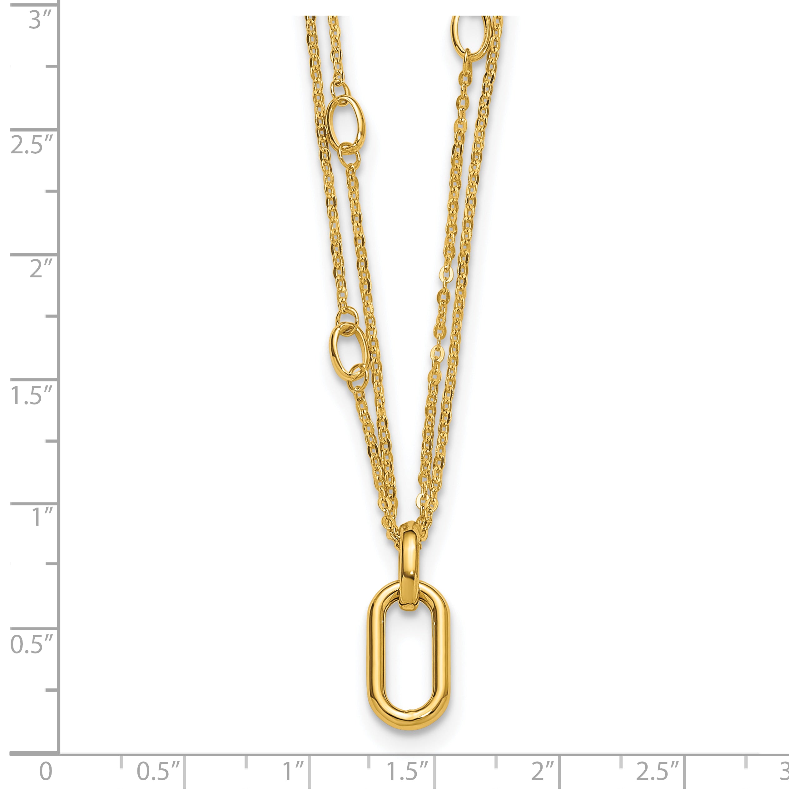 14K Polished Fancy Two-Strand Link Necklace