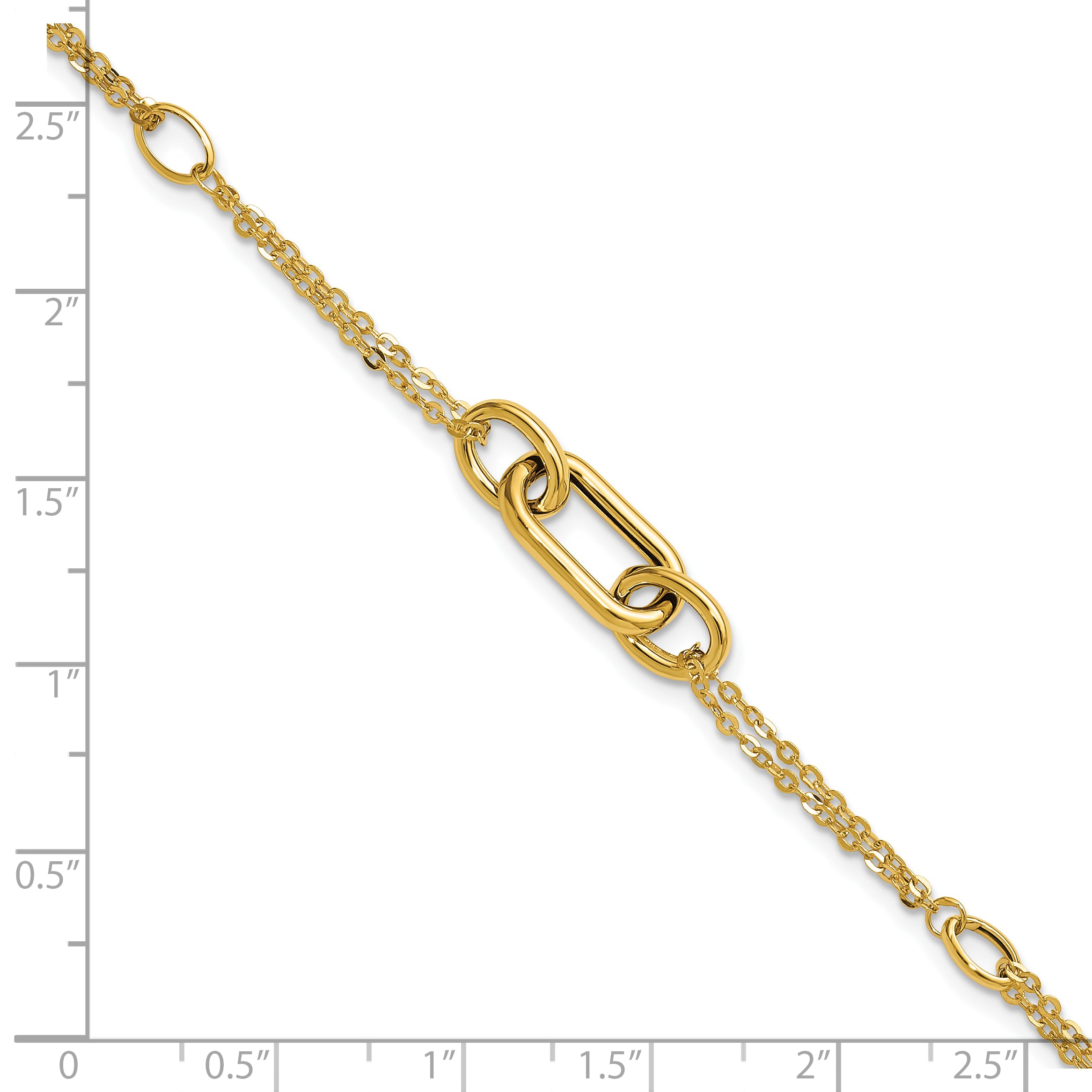14K Polished Fancy Two-Strand Link Bracelet