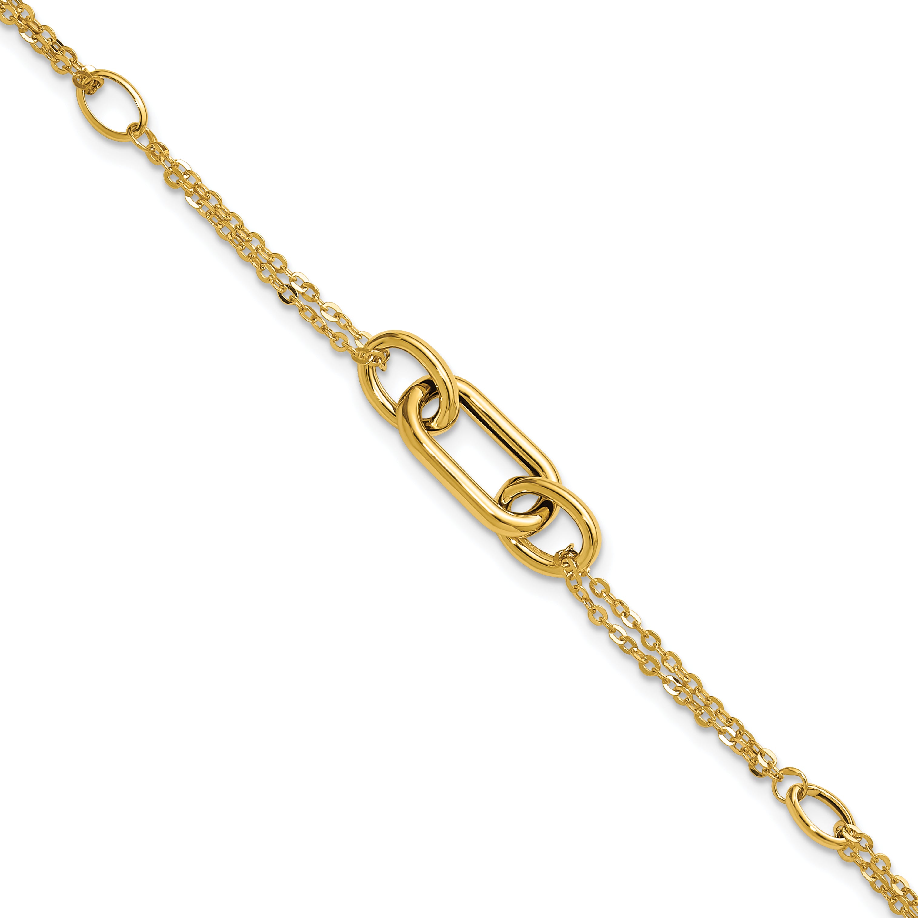 14K Polished Fancy Two-Strand Link Bracelet Main image