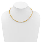 14K Polished and Satin 4.2mm Fancy Link Necklace