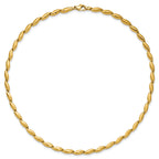 14K Polished and Satin 4.2mm Fancy Link Necklace
