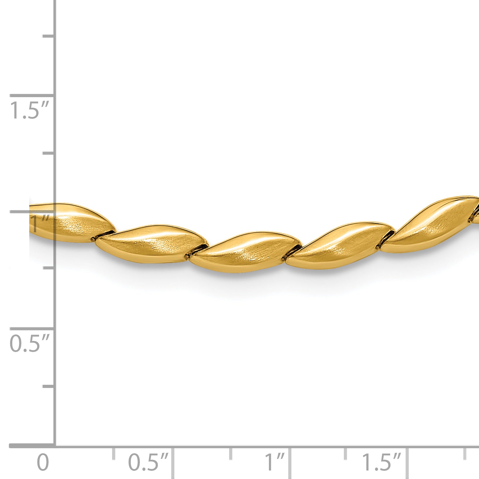14K Polished and Satin 4.2mm Fancy Link Necklace