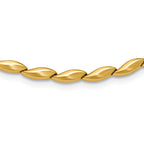 14K Polished and Satin 4.2mm Fancy Link Necklace