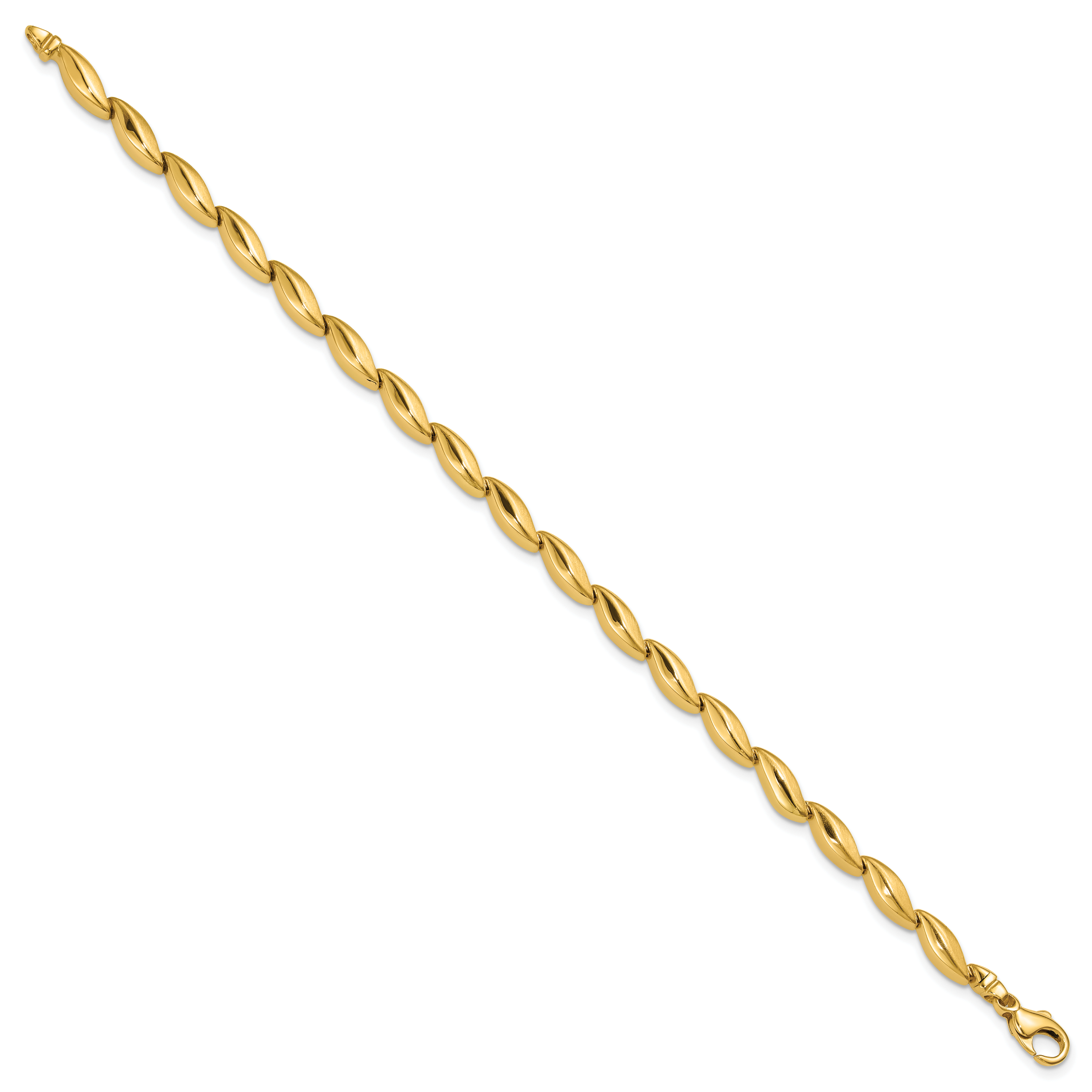 14K Polished and Satin 4.2mm Fancy Link Bracelet Secondary image