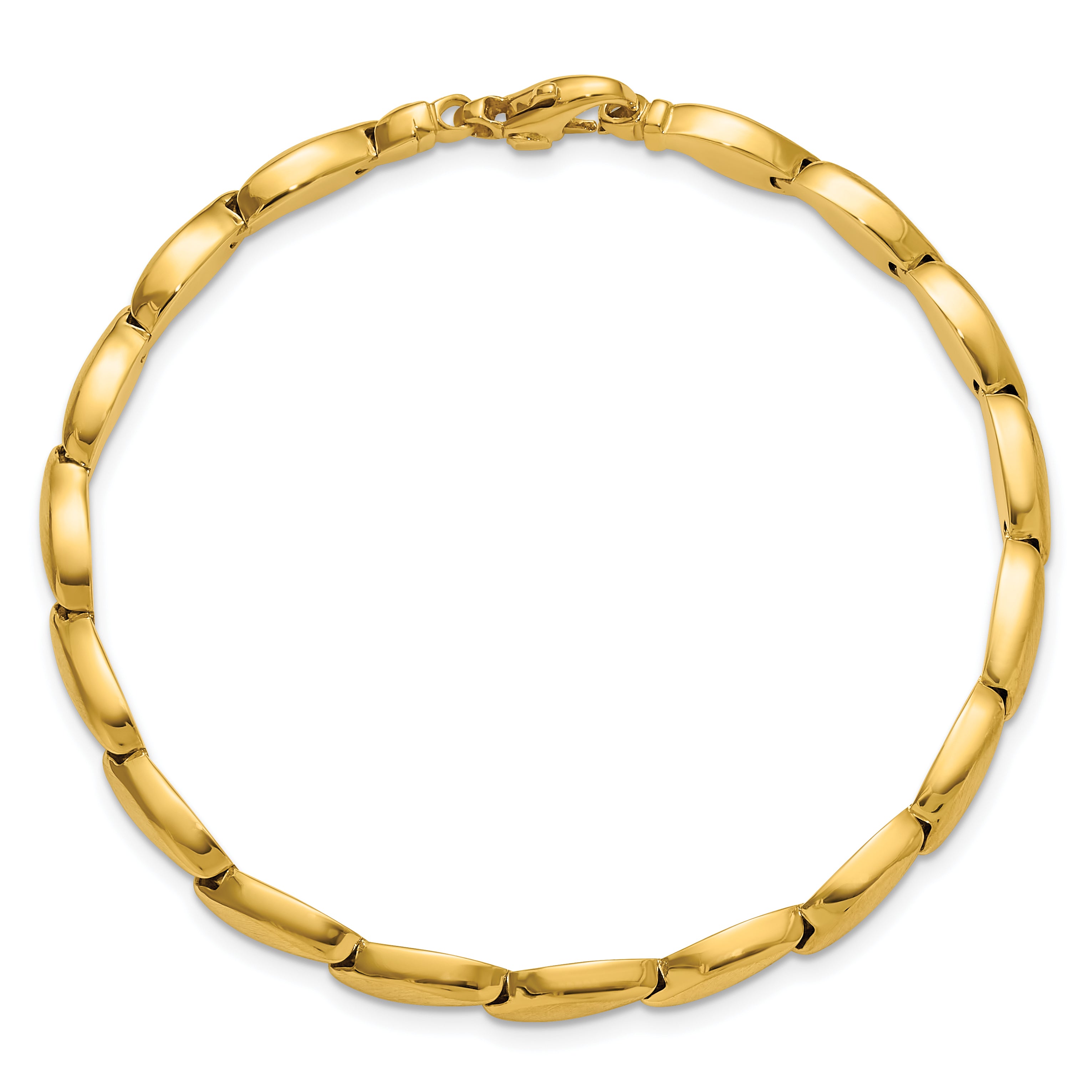14K Polished and Satin 4.2mm Fancy Link Bracelet