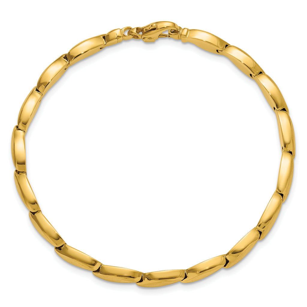 14K Polished and Satin 4.2mm Fancy Link Bracelet