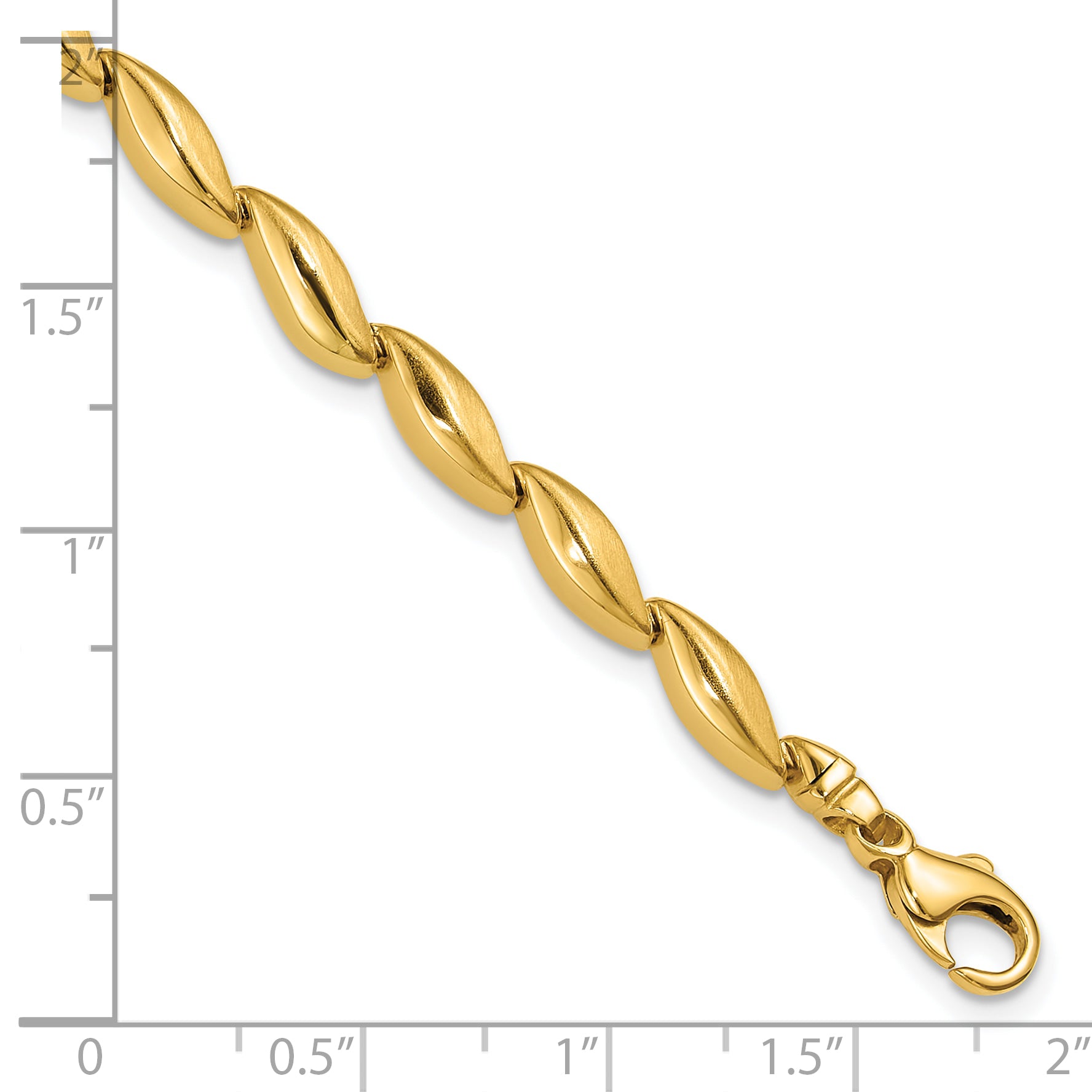 14K Polished and Satin 4.2mm Fancy Link Bracelet