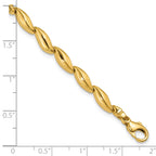 14K Polished and Satin 4.2mm Fancy Link Bracelet