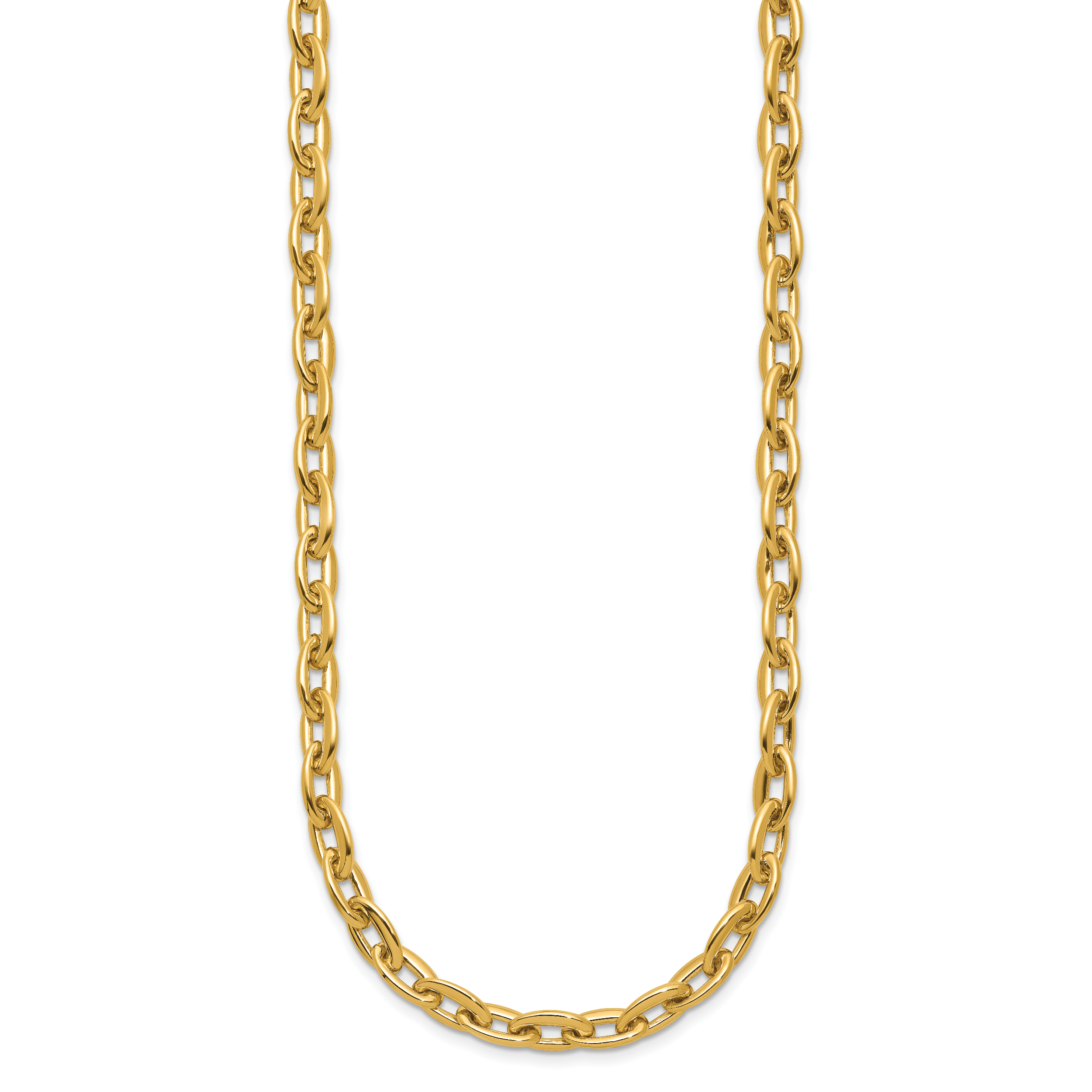 14K Polished Fancy 5.5mm Oval Link Necklace Secondary image
