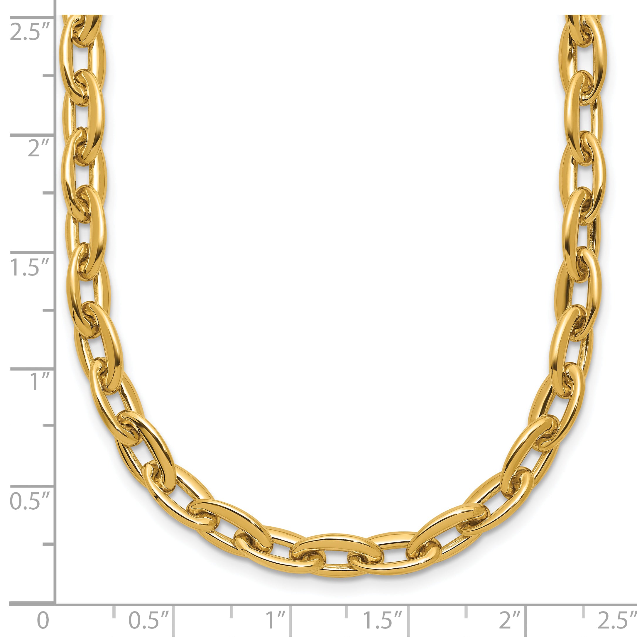 14K Polished Fancy 5.5mm Oval Link Necklace
