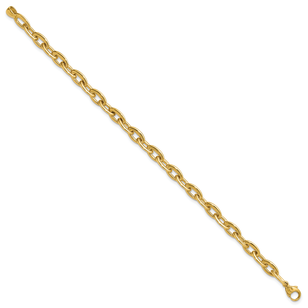 14K Polished Fancy 5.5mm Oval Link Bracelet