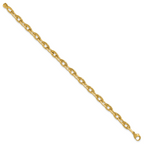 14K Polished Fancy 5.5mm Oval Link Bracelet