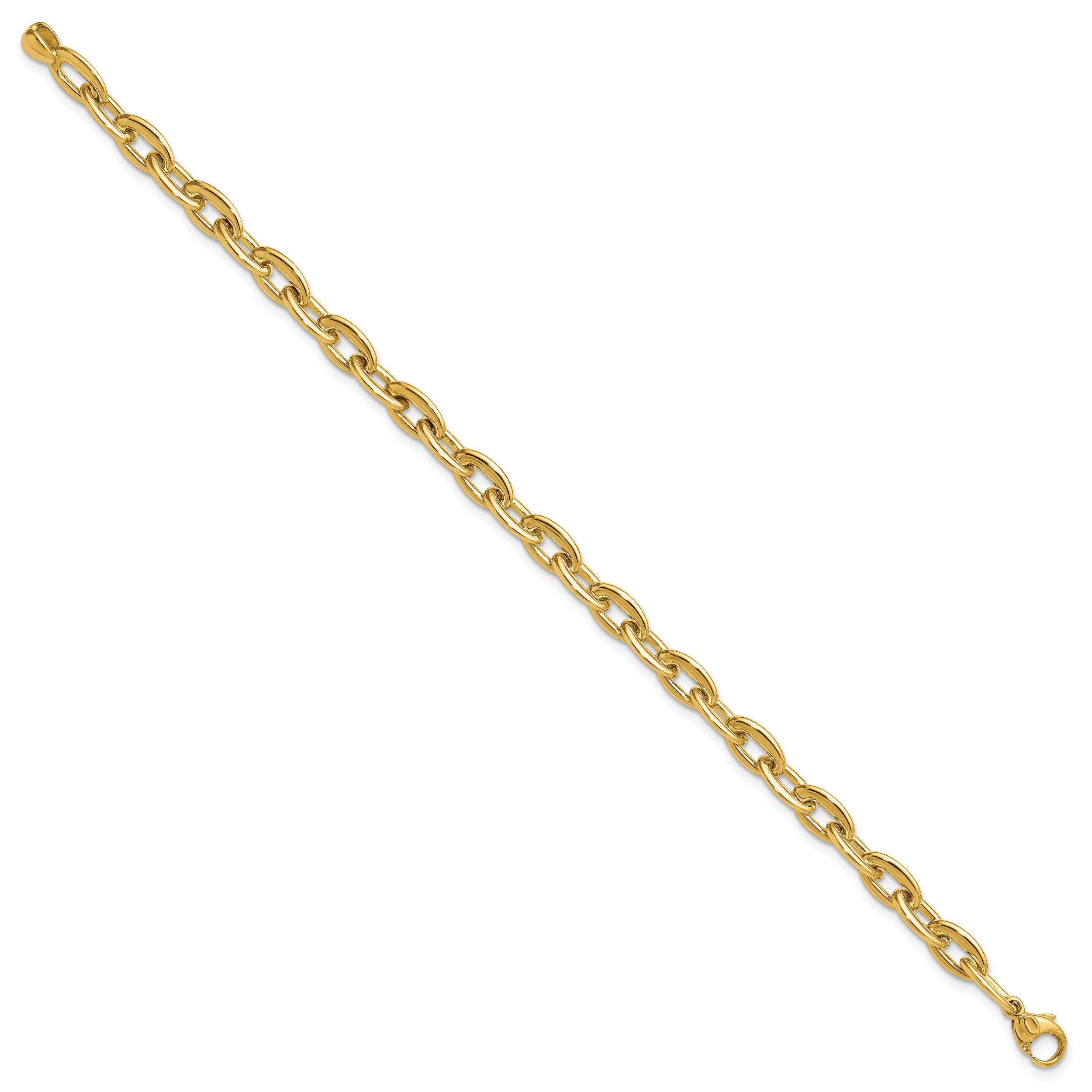 14K Polished Fancy 5.5mm Oval Link Bracelet