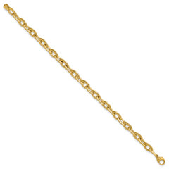 14K Polished Fancy 5.5mm Oval Link Bracelet