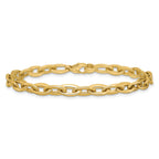 14K Polished Fancy 5.5mm Oval Link Bracelet