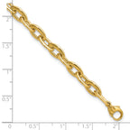 14K Polished Fancy 5.5mm Oval Link Bracelet