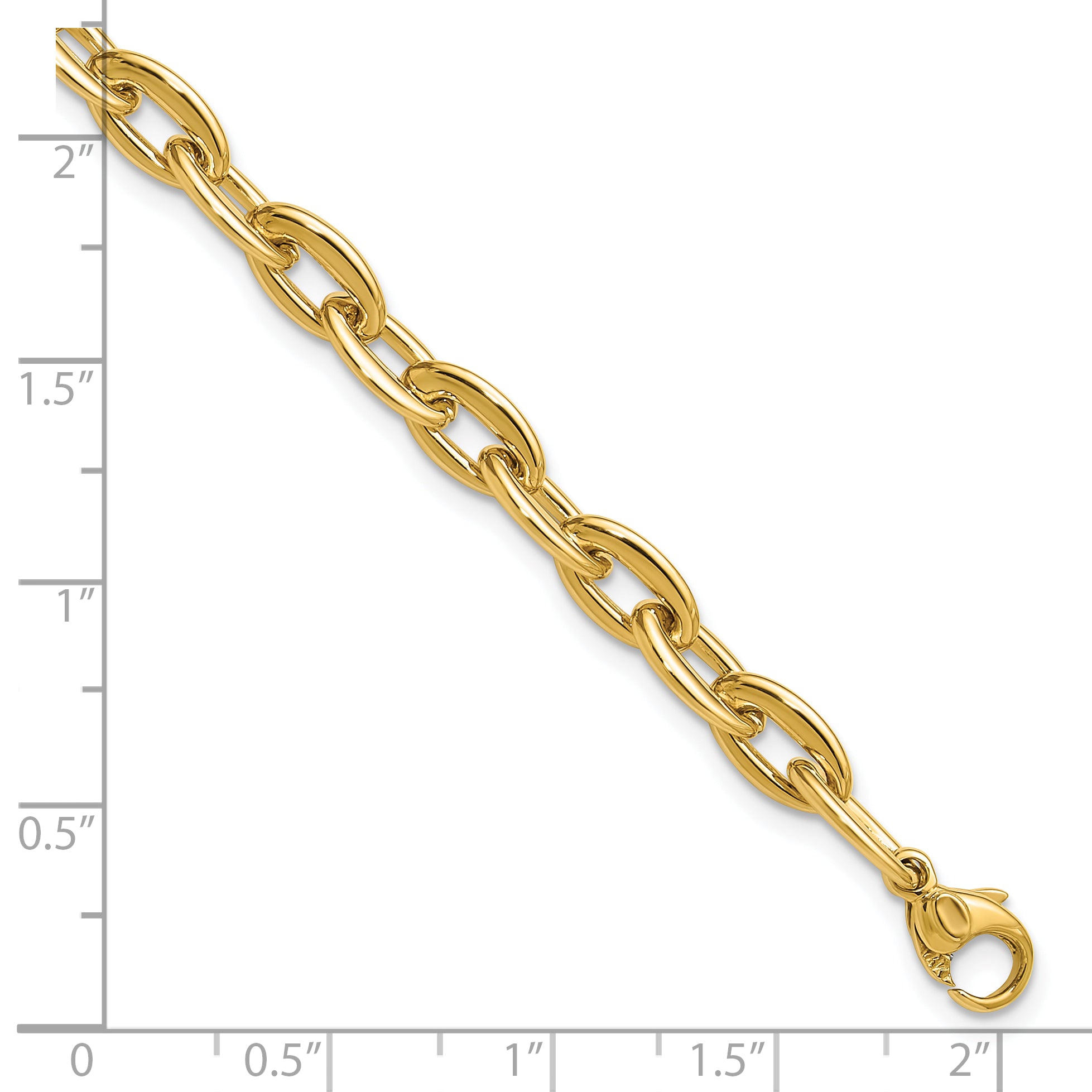 14K Polished Fancy 5.5mm Oval Link Bracelet