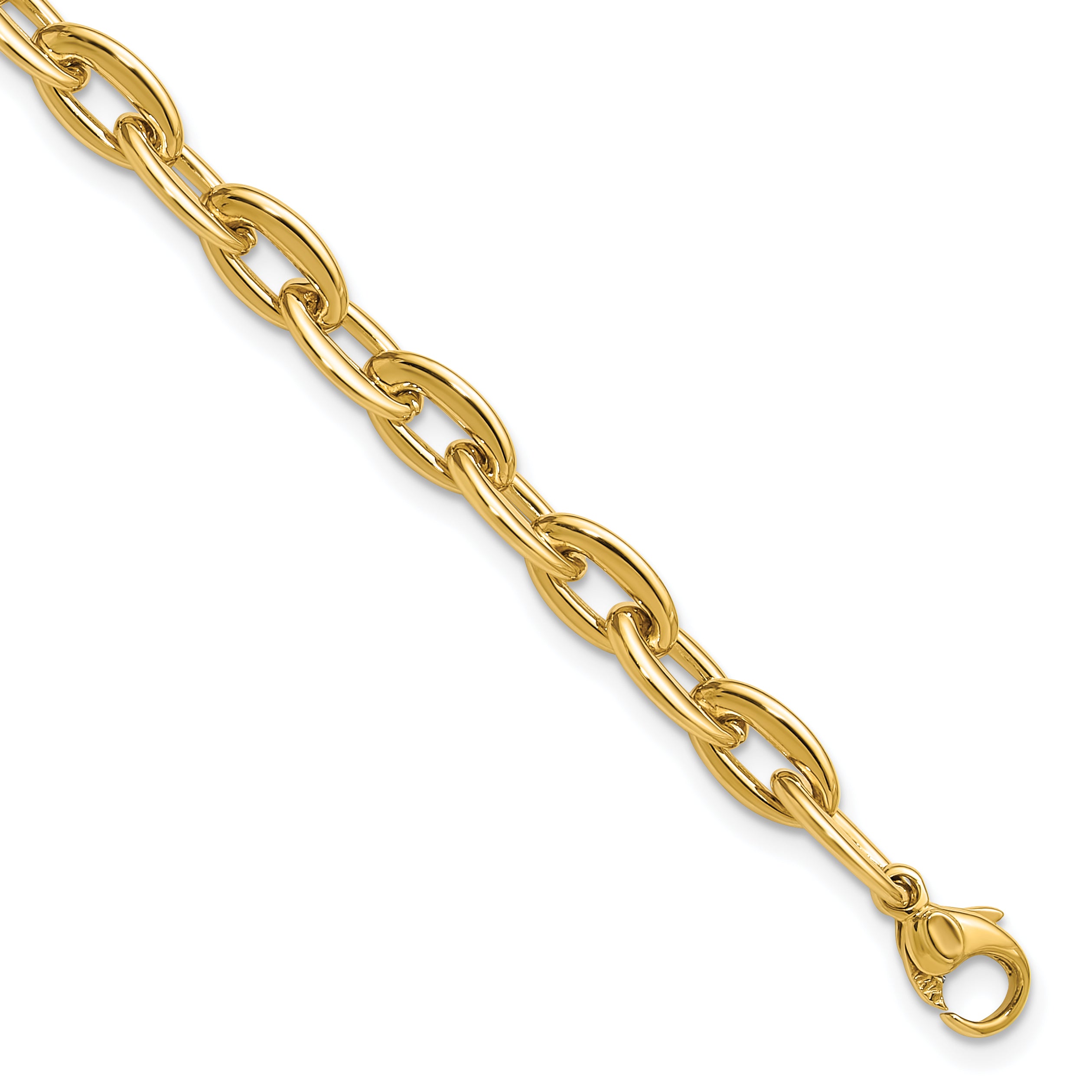 14K Polished Fancy 5.5mm Oval Link Bracelet Main image