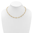 14K Polished Fancy Oval and Navette Link Necklace