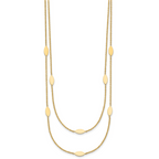 14K Polished Fancy 2-Strand Navette w/ 2in Ext. Necklace