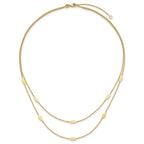 14K Polished Fancy 2-Strand Navette w/ 2in Ext. Necklace