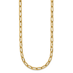 14K Polished Fancy Wavy Elongated Oval Link Necklace