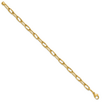 14K Polished Fancy Wavy Elongated Oval Link Bracelet