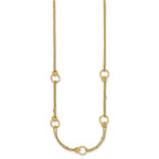 14K Polished 2-Strand Double Circle w/ 2in Ext. Necklace