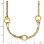 14K Polished 2-Strand Double Circle w/ 2in Ext. Necklace