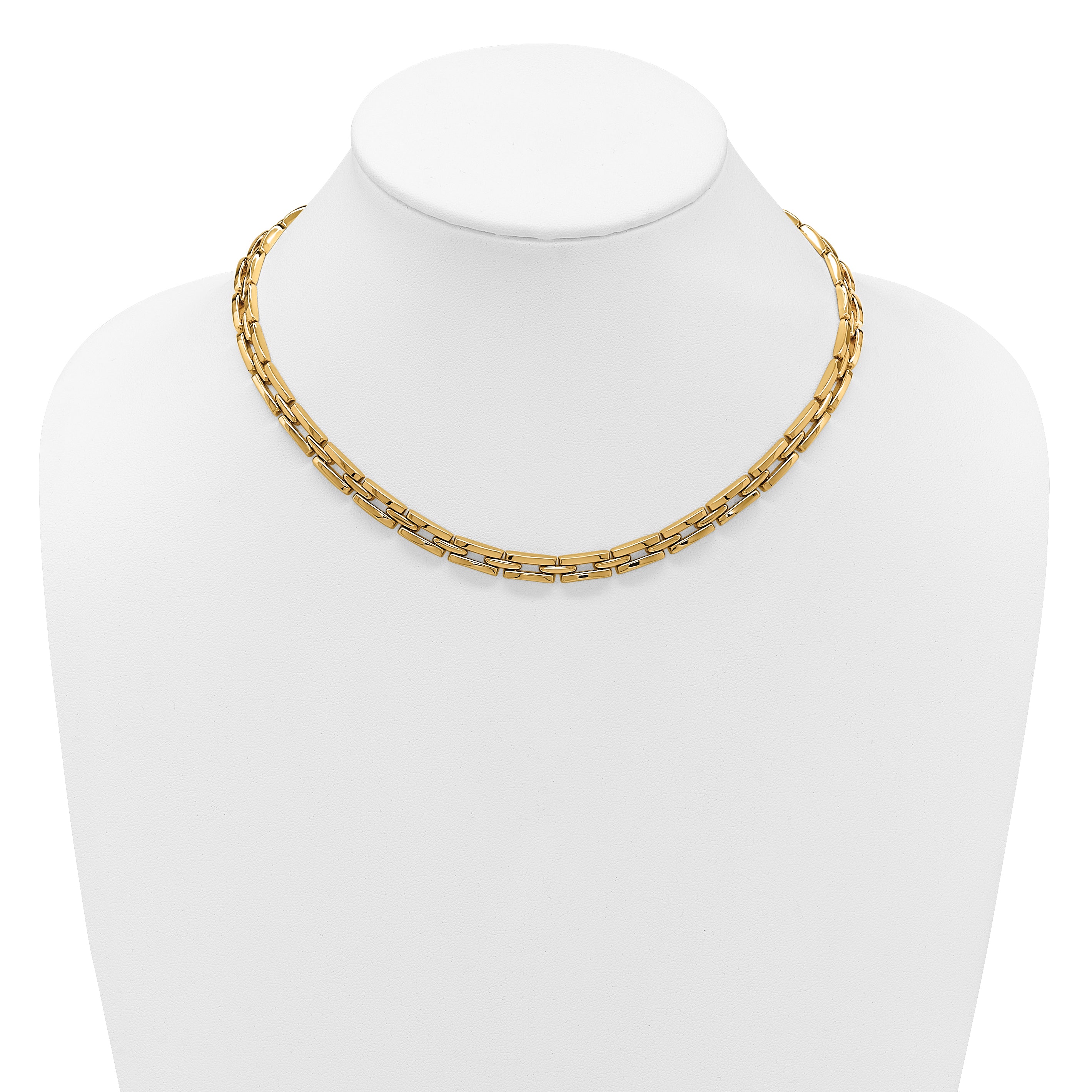 14K Polished 6.5mm Fancy Link Necklace
