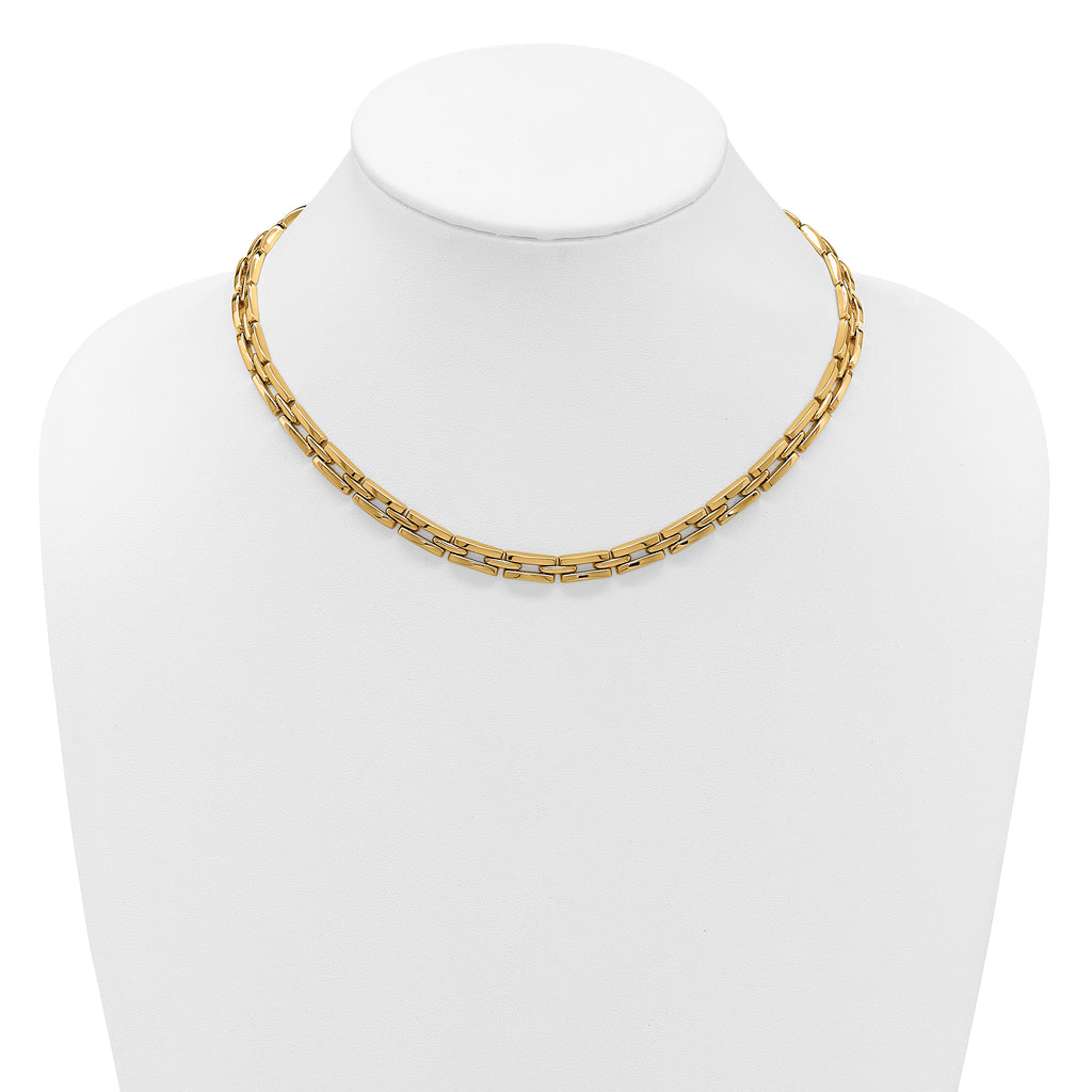 14K Polished 6.5mm Fancy Link Necklace