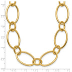 14K Polished Fancy Mixed Oval Link Necklace