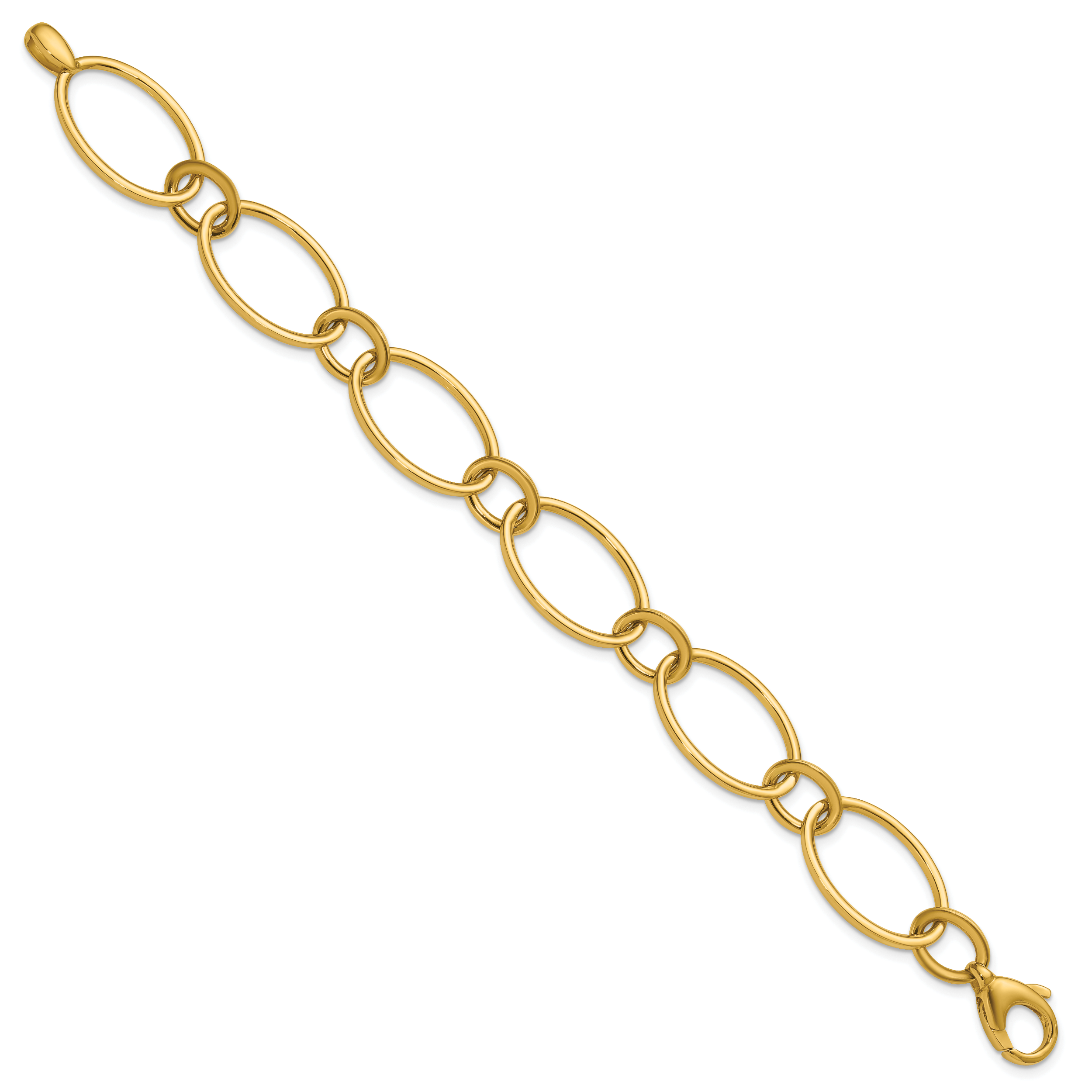 14K Polished Fancy Mixed Oval Link Bracelet Secondary image
