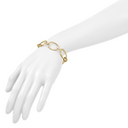 14K Polished Fancy Mixed Oval Link Bracelet