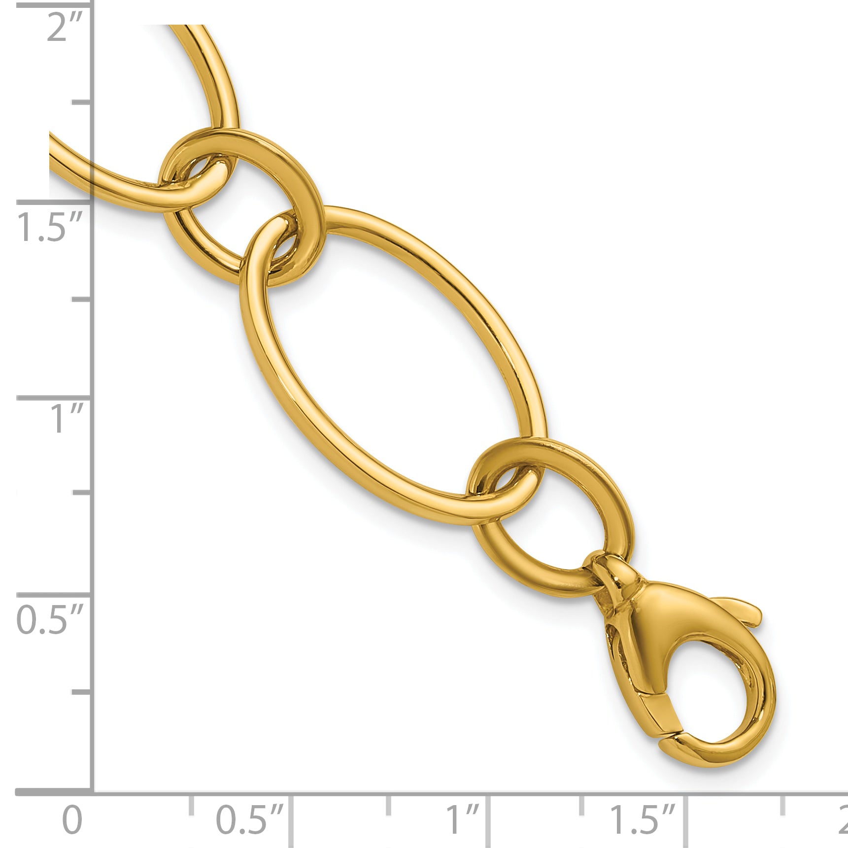 14K Polished Fancy Mixed Oval Link Bracelet