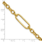 14K Polished Fancy Elongated Oval Link Bracelet