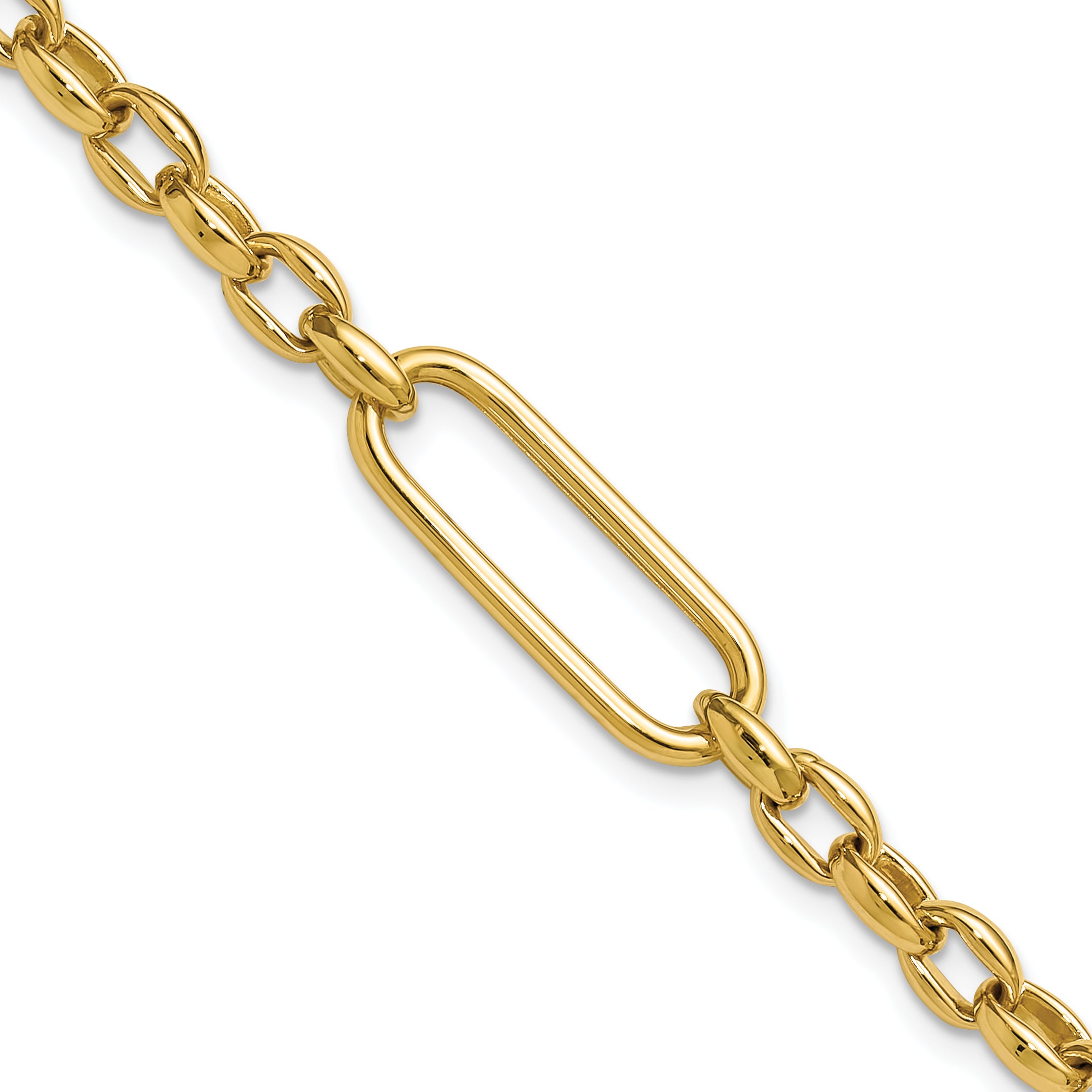 14K Polished Fancy Elongated Oval Link Bracelet Main image