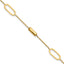 14K Polished Elongated Oval and Bar w/.5in Ext. Bracelet