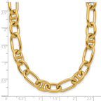 14K Polished Mixed Oval and Anchor Link Necklace