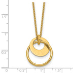 14K Polished Fancy Double Circle w/ 2in Ext .Necklace