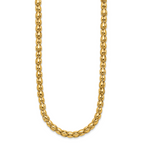 14K Two-tone Polished 5.5mm Popcorn Mesh Necklace