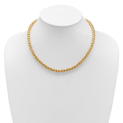 14K Two-tone Polished 5.5mm Popcorn Mesh Necklace