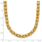 14K Two-tone Polished 5.5mm Popcorn Mesh Necklace