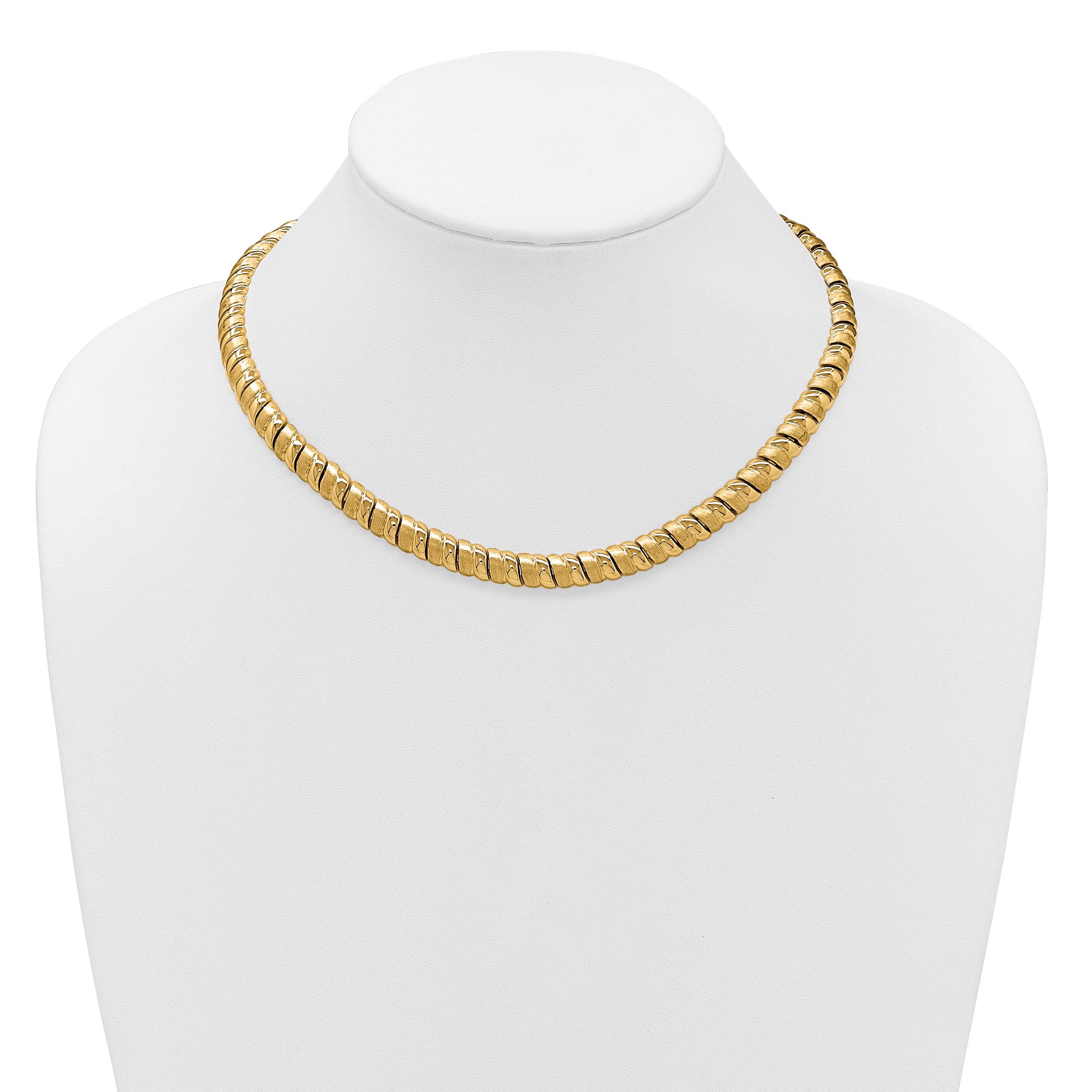 14K Polished and Brushed Fancy 8.0mm Necklace