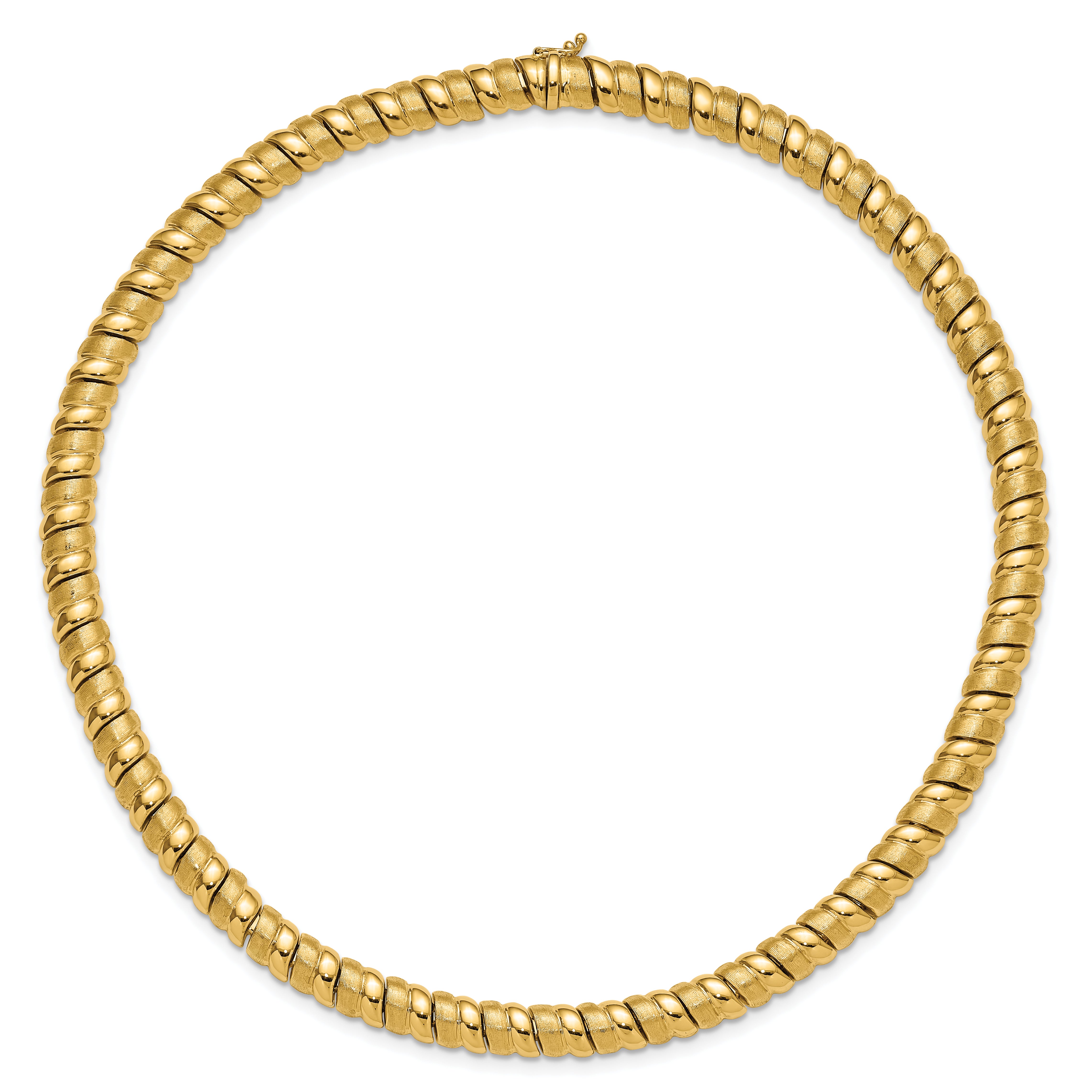 14K Polished and Brushed Fancy 8.0mm Necklace