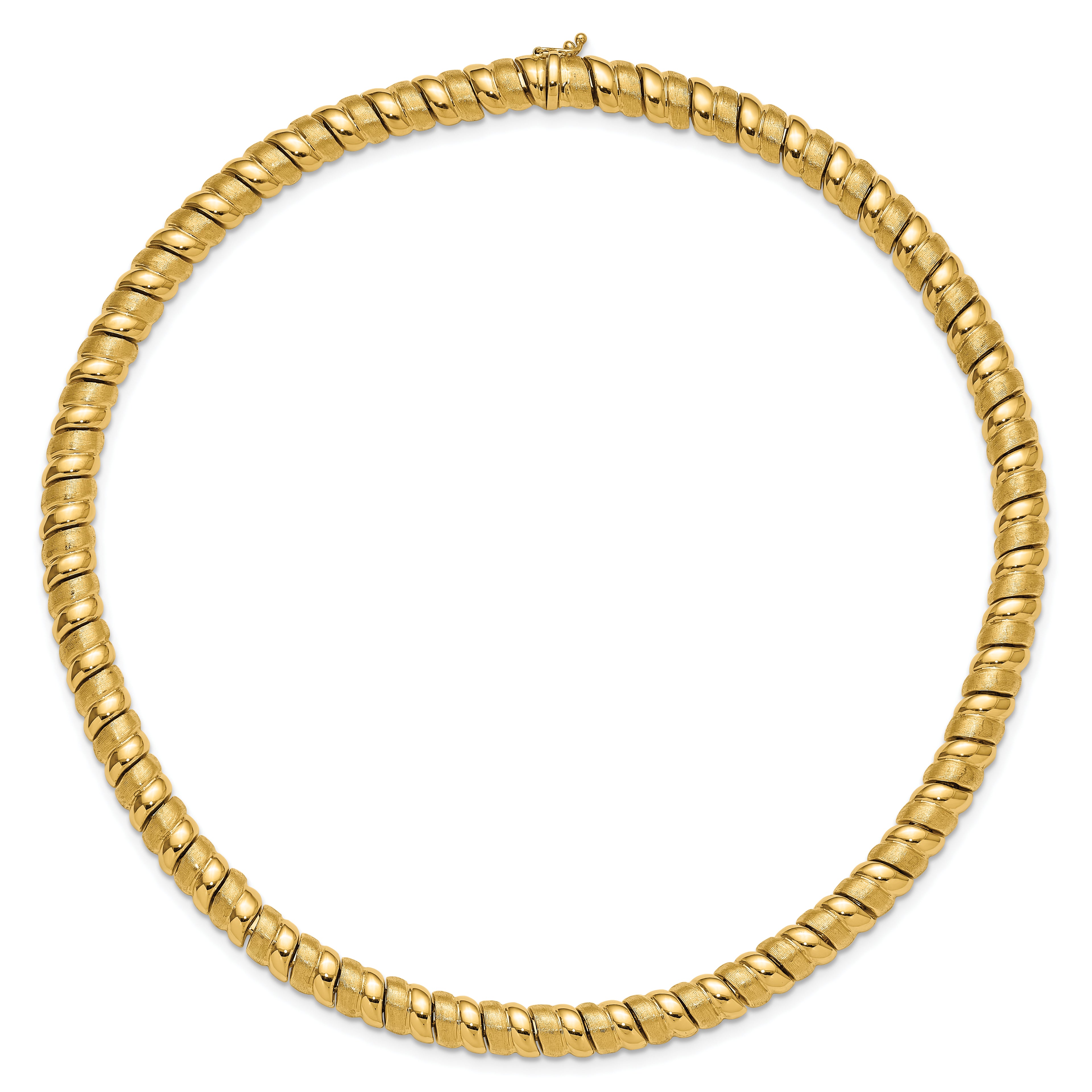 14K Polished and Brushed Fancy 8.0mm Necklace