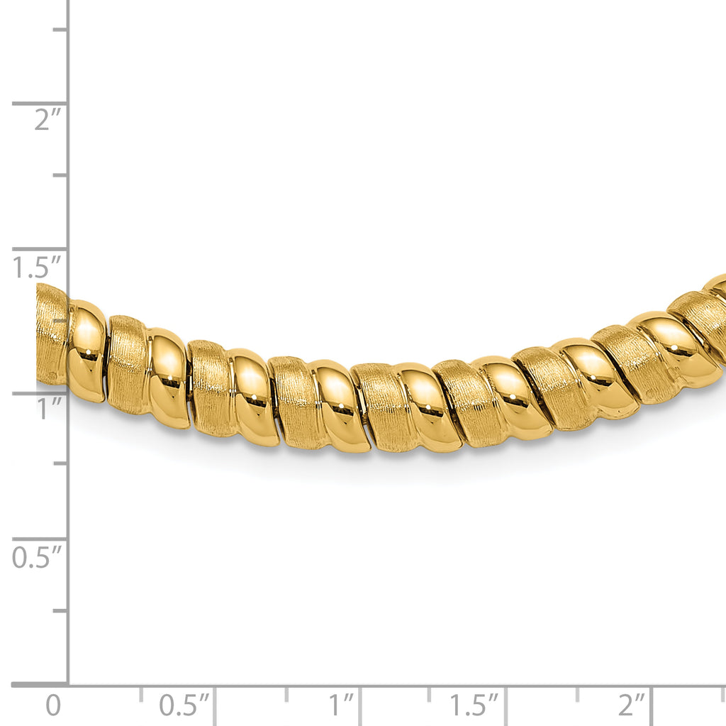 14K Polished and Brushed Fancy 8.0mm Necklace