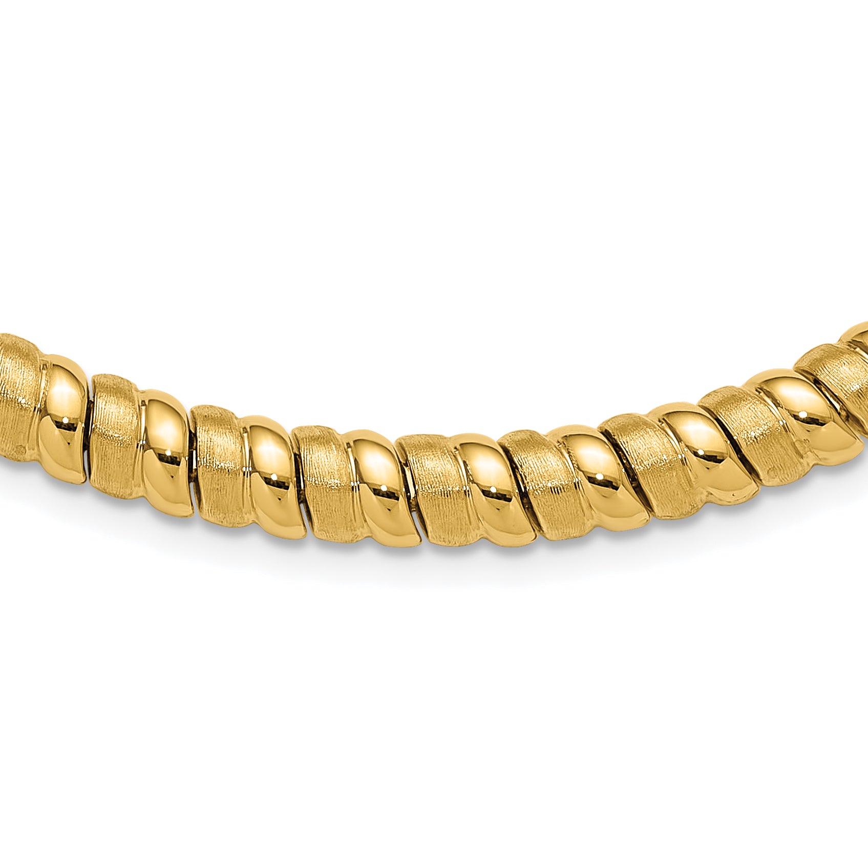 14K Polished and Brushed Fancy 8.0mm Necklace Main image